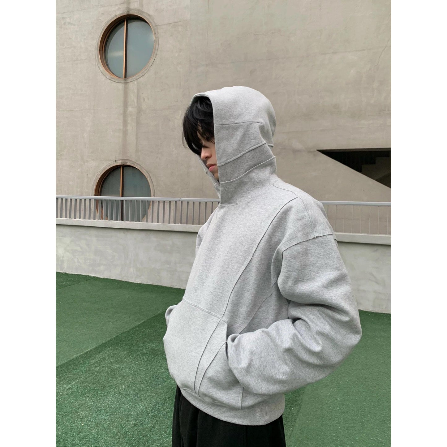 grey hoodie
